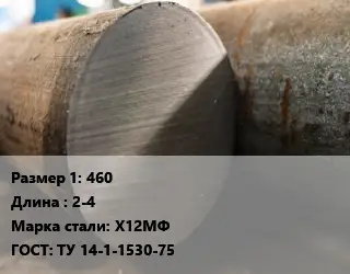 Поковка круглая 460 L=2-4 Сталь: Х12МФ ГОСТ: ТУ 14-1-1530-75